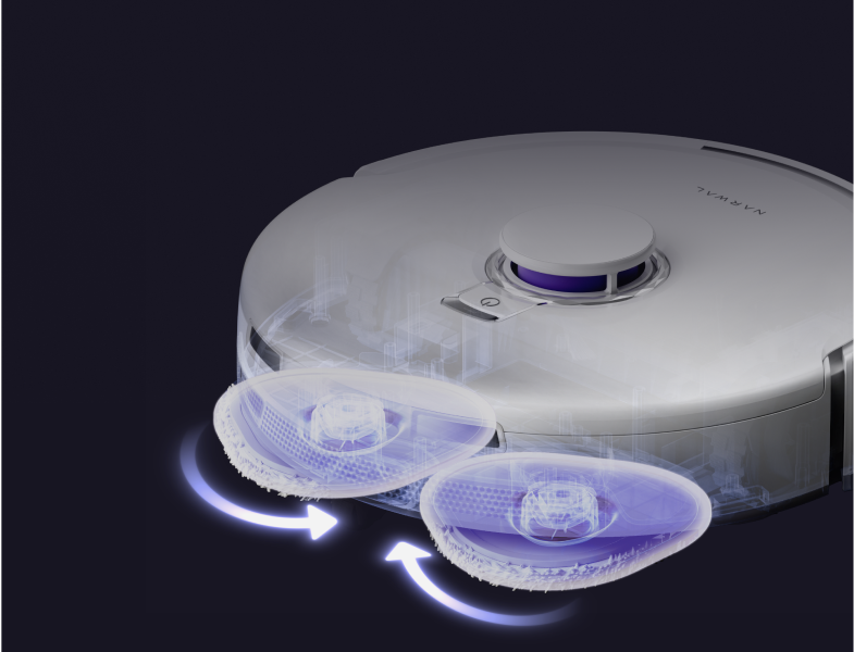 Narwal Freo X Ultra robot vacuum and mop with dual spinning mops, designed for deep cleaning and efficient floor care.